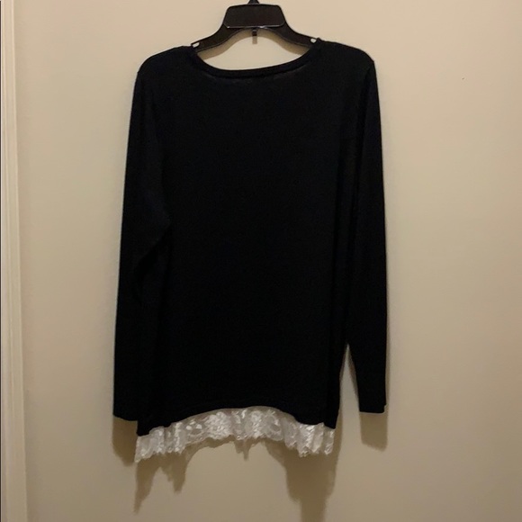 Sweater Shirt with Lace Bottom - Picture 5 of 8